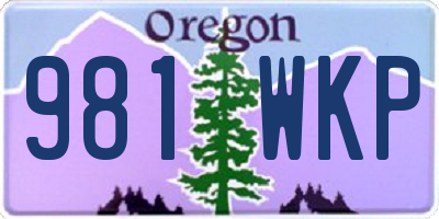 OR license plate 981WKP