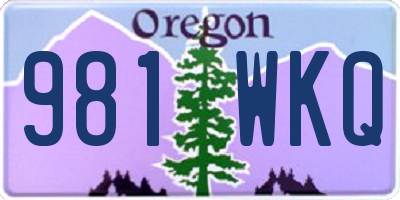 OR license plate 981WKQ