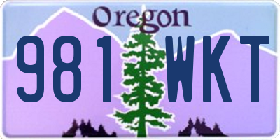 OR license plate 981WKT
