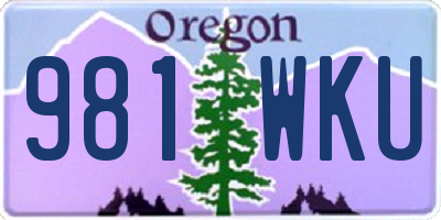 OR license plate 981WKU