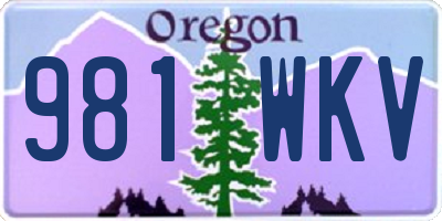 OR license plate 981WKV