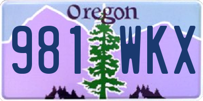 OR license plate 981WKX