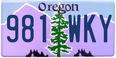 OR license plate 981WKY