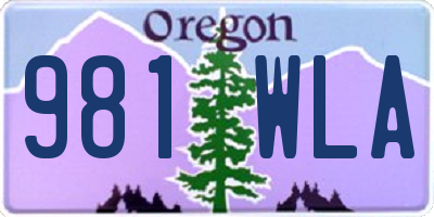 OR license plate 981WLA
