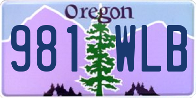 OR license plate 981WLB