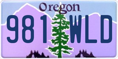OR license plate 981WLD