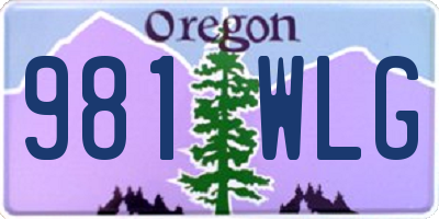 OR license plate 981WLG