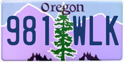 OR license plate 981WLK