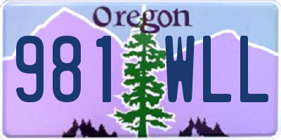 OR license plate 981WLL