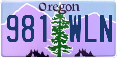 OR license plate 981WLN