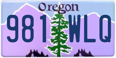 OR license plate 981WLQ