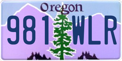 OR license plate 981WLR