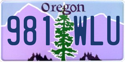 OR license plate 981WLU