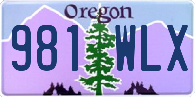 OR license plate 981WLX