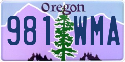 OR license plate 981WMA