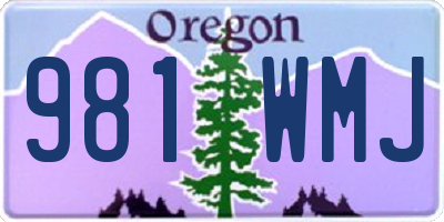 OR license plate 981WMJ
