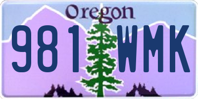 OR license plate 981WMK