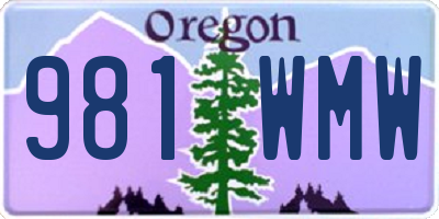 OR license plate 981WMW