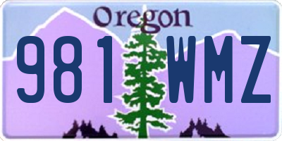 OR license plate 981WMZ
