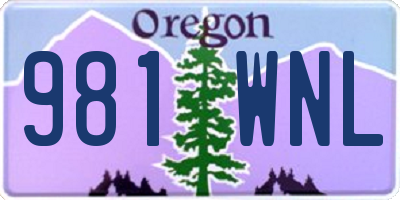 OR license plate 981WNL