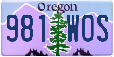 OR license plate 981WOS