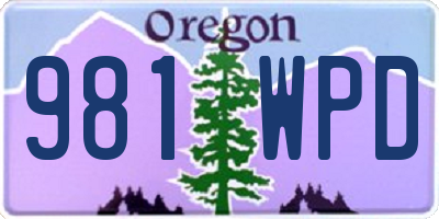 OR license plate 981WPD