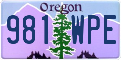 OR license plate 981WPE