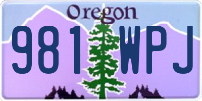 OR license plate 981WPJ