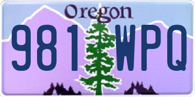OR license plate 981WPQ