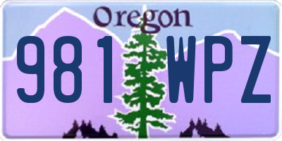 OR license plate 981WPZ