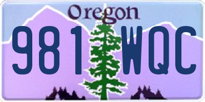 OR license plate 981WQC