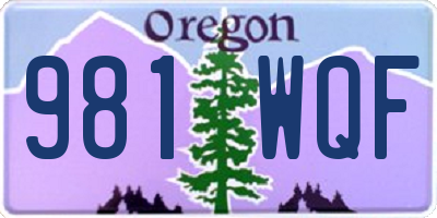 OR license plate 981WQF