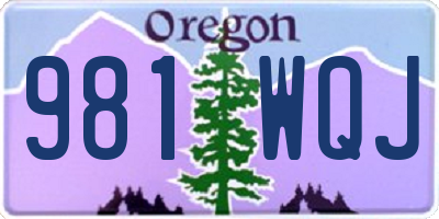 OR license plate 981WQJ