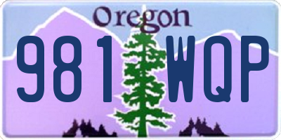 OR license plate 981WQP
