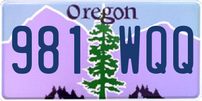 OR license plate 981WQQ