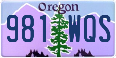 OR license plate 981WQS