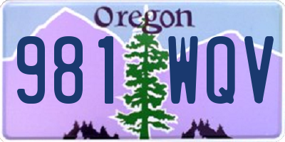 OR license plate 981WQV