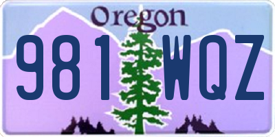 OR license plate 981WQZ