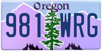 OR license plate 981WRG
