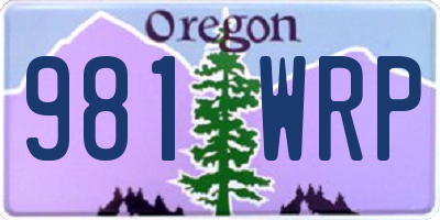 OR license plate 981WRP