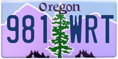 OR license plate 981WRT