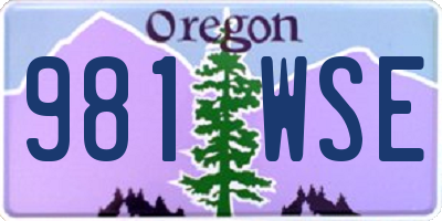 OR license plate 981WSE