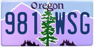 OR license plate 981WSG