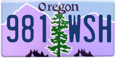 OR license plate 981WSH