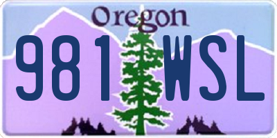 OR license plate 981WSL