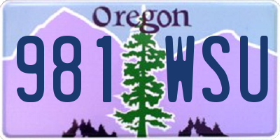 OR license plate 981WSU