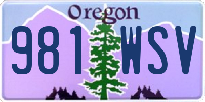 OR license plate 981WSV