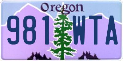 OR license plate 981WTA