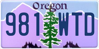 OR license plate 981WTD