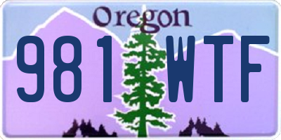 OR license plate 981WTF